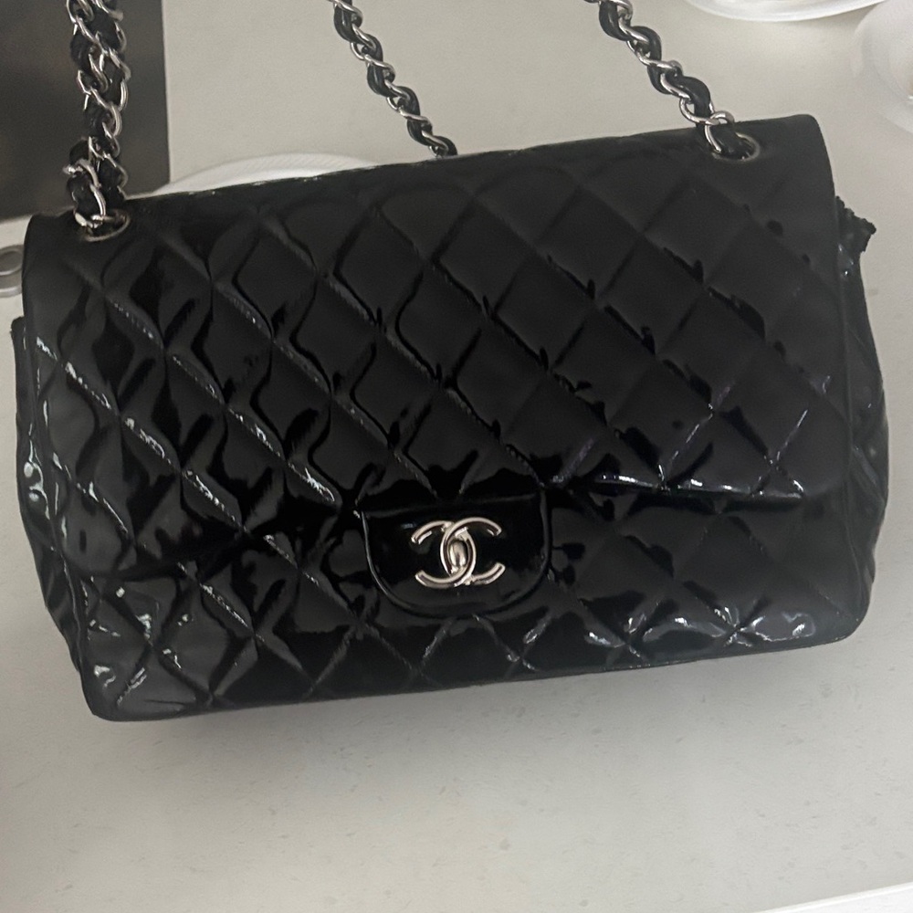 Chanel Glossy Black Quilted Shoulder Bag